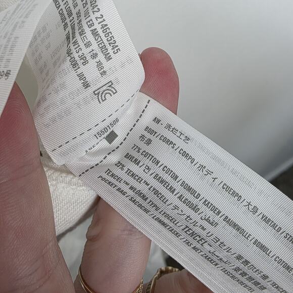 Abercrombie & Fitch White The Crop Wide Leg Raw Hem Jeans Size 10 - Picture 7 of 9